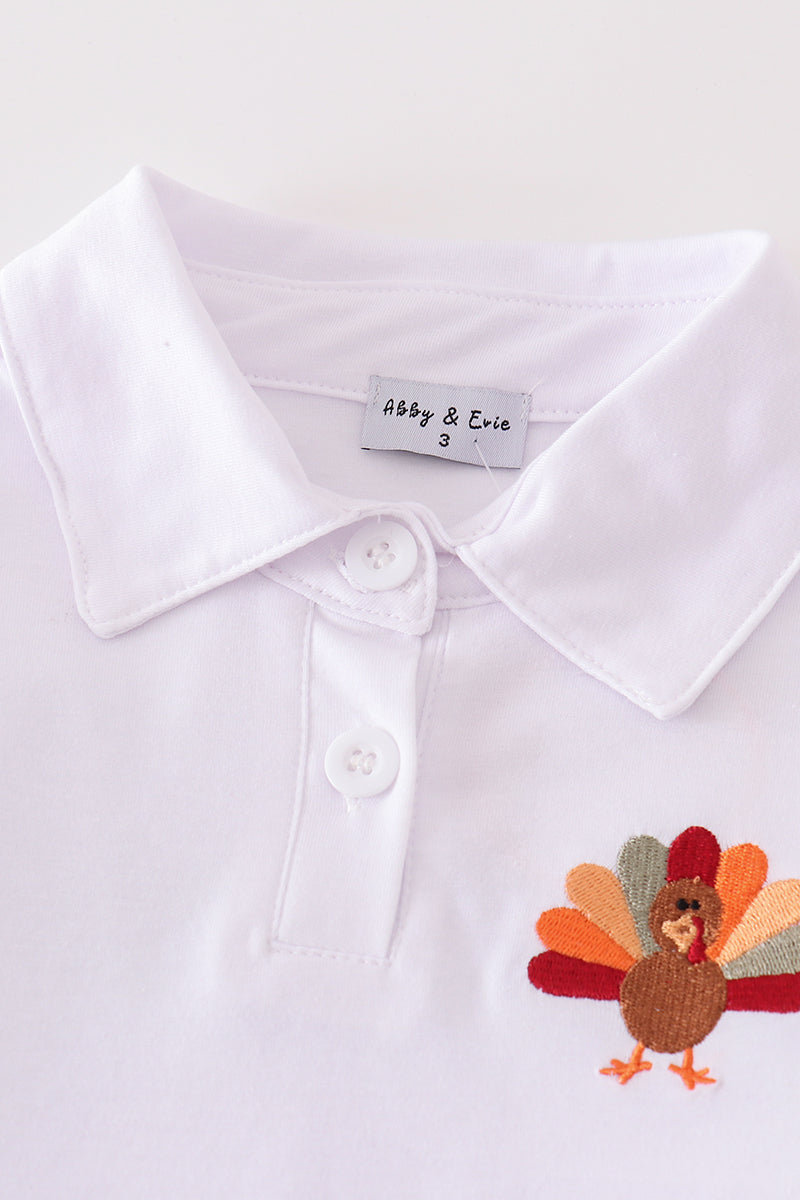 RTG | Embroidered T-giving Turkey Embroidered, Pants Set