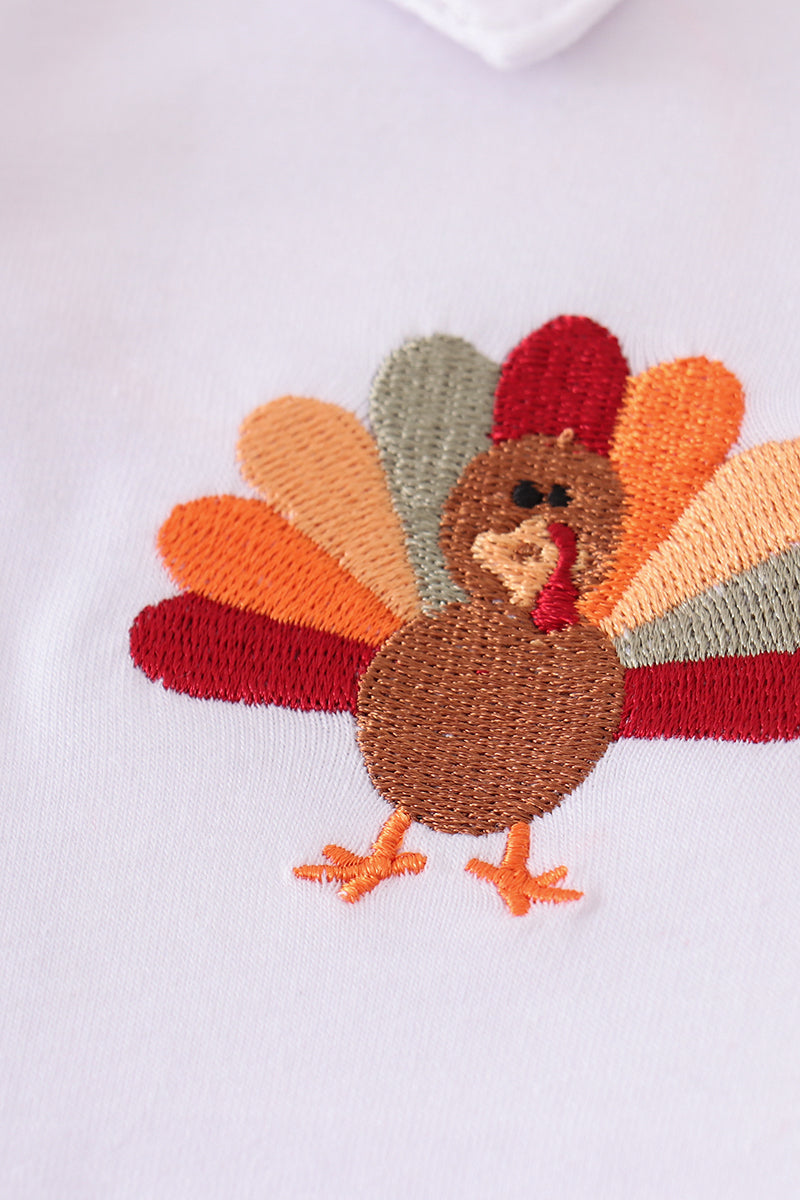 RTG | Embroidered T-giving Turkey Embroidered, Pants Set