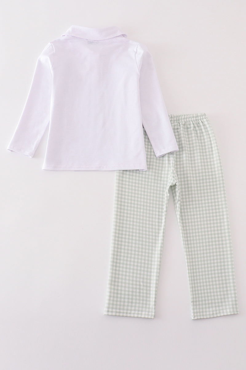 RTG | Embroidered T-giving Turkey Embroidered, Pants Set