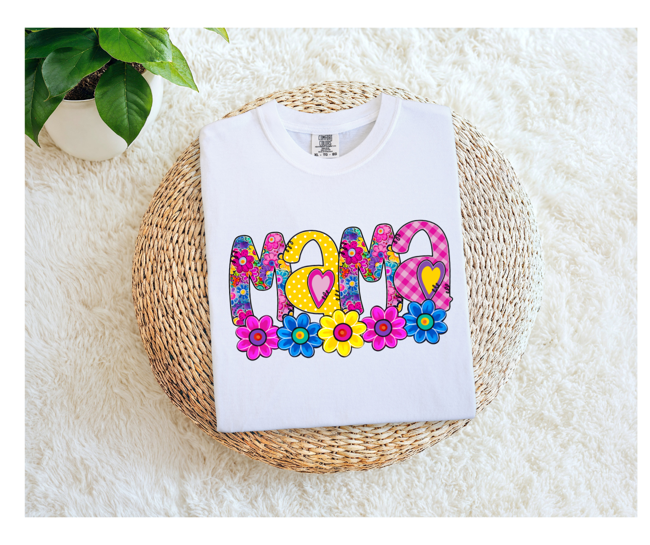 Mama in a Bright Floral Design