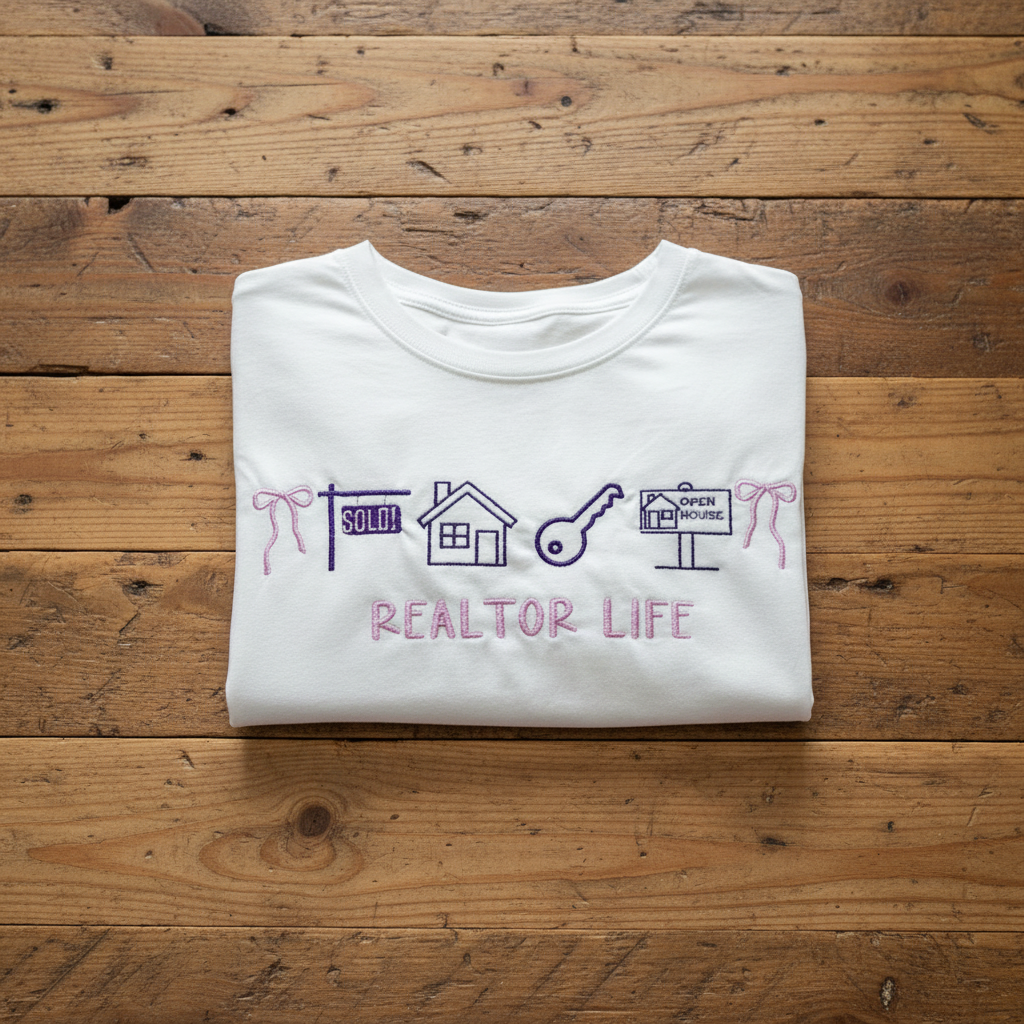 Realtor Life Icons Embroidered Shirt