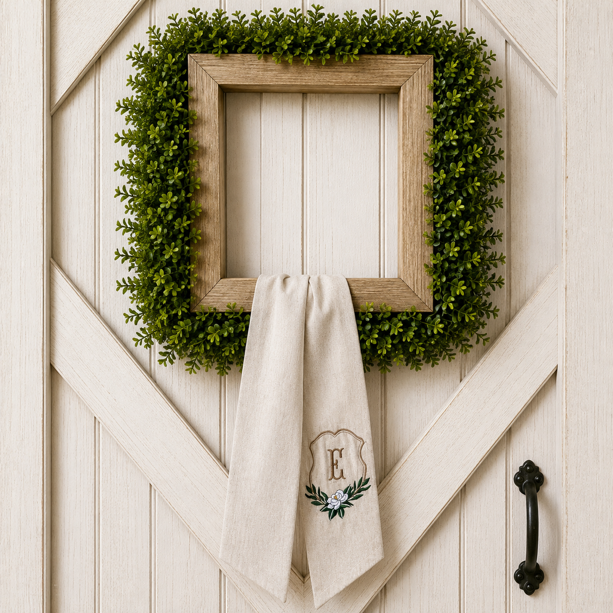 Wreath Sash | Magnolia Crest with Initial