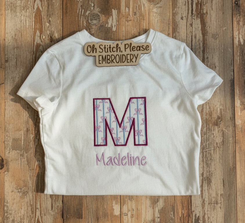 Bows & Stripes Grand Millennial | Initial w/Name