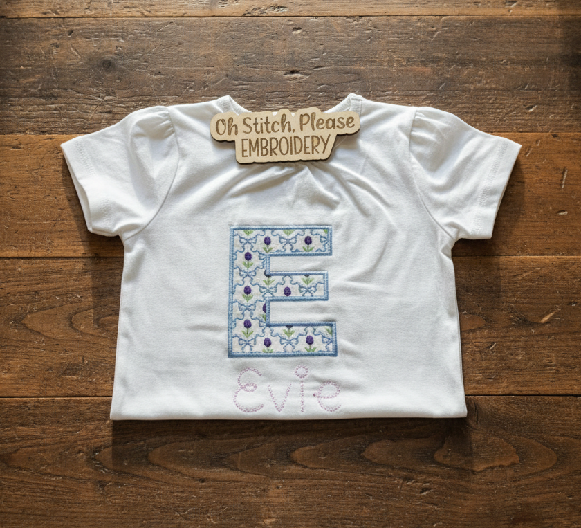 Tulips & Bows Grand Millennial Initial