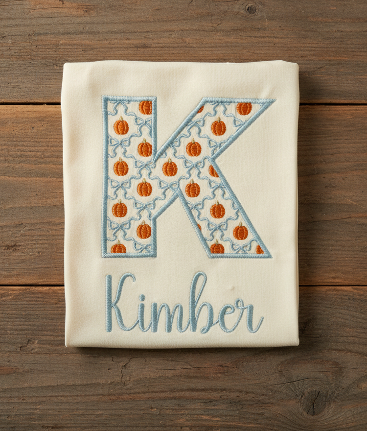 Pumpkin & Bows Grand Millennial Initial