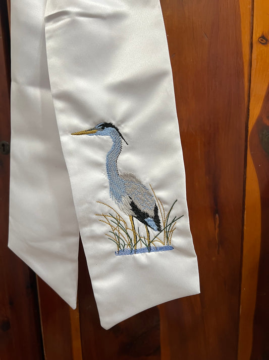Blue Heron Wreath Sash