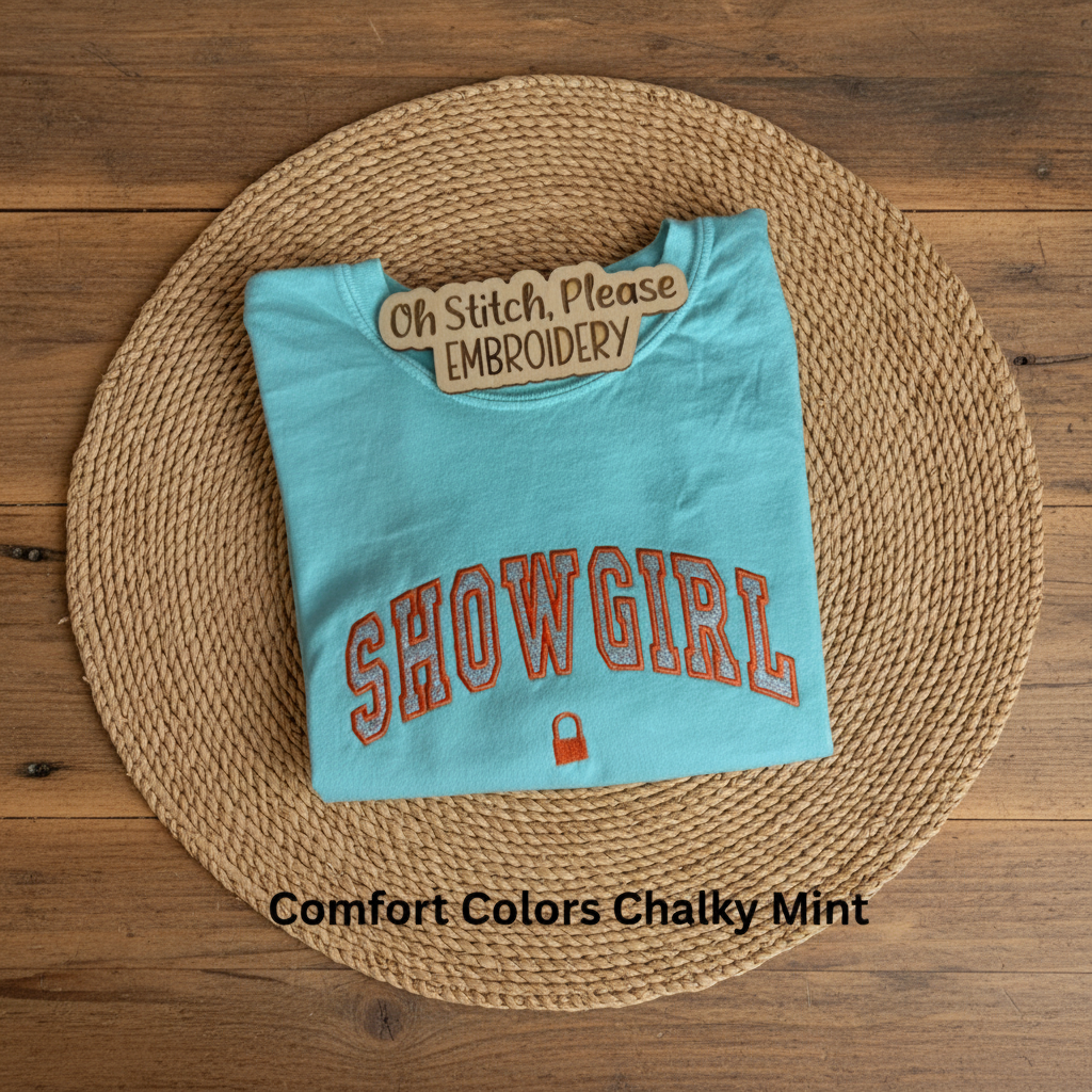 Showgirl Embroidered Shirt w/Glitter Applique
