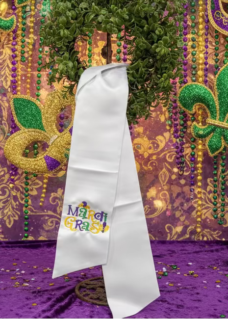 Wreath Sash | Mardi Gras | Jester Hat & Fleur De Lis