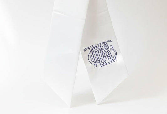 Tigers Intertwined Letters Embroidered Satin Wreath Sash