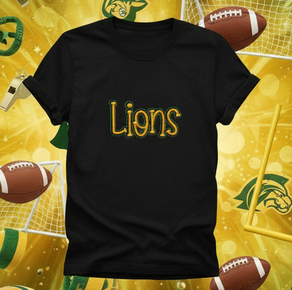 Lions T-Shirt or Sweatshirt w/3-D Puff Embroidery