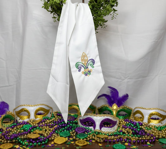RTG | MG Wreath Sash | Fleur De Lis Lace