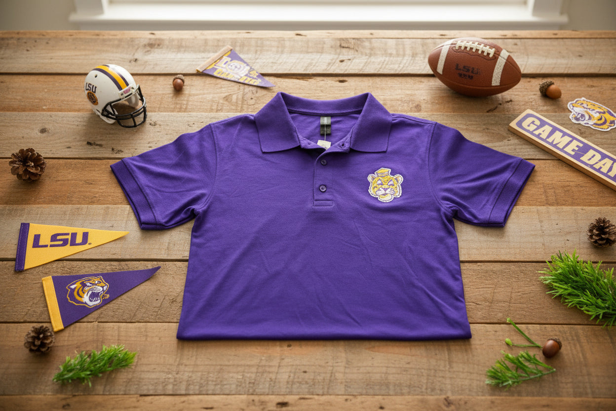 RTG | LSU Tigers Purple Gildan Polo Shirt