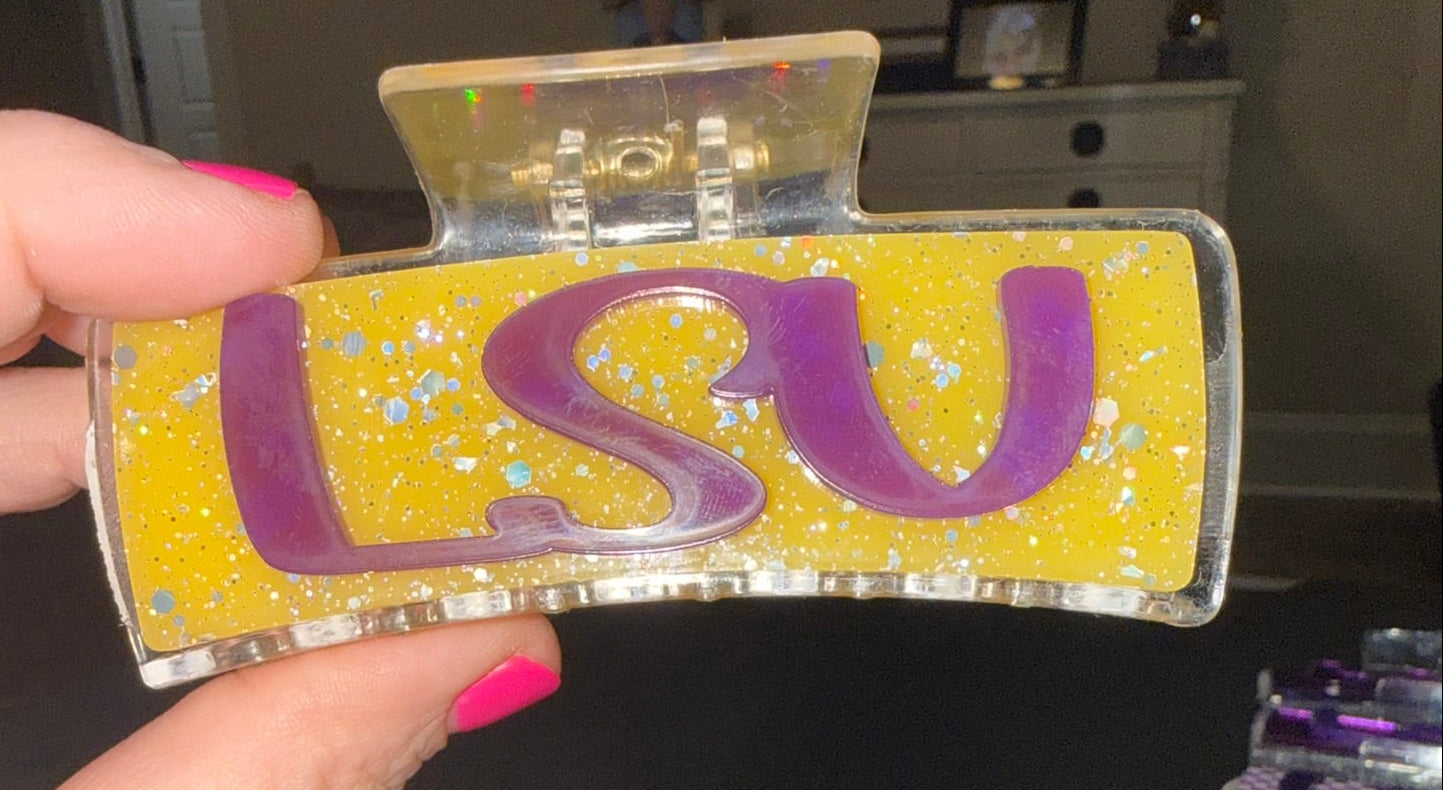 LSU Hair Claw Clips