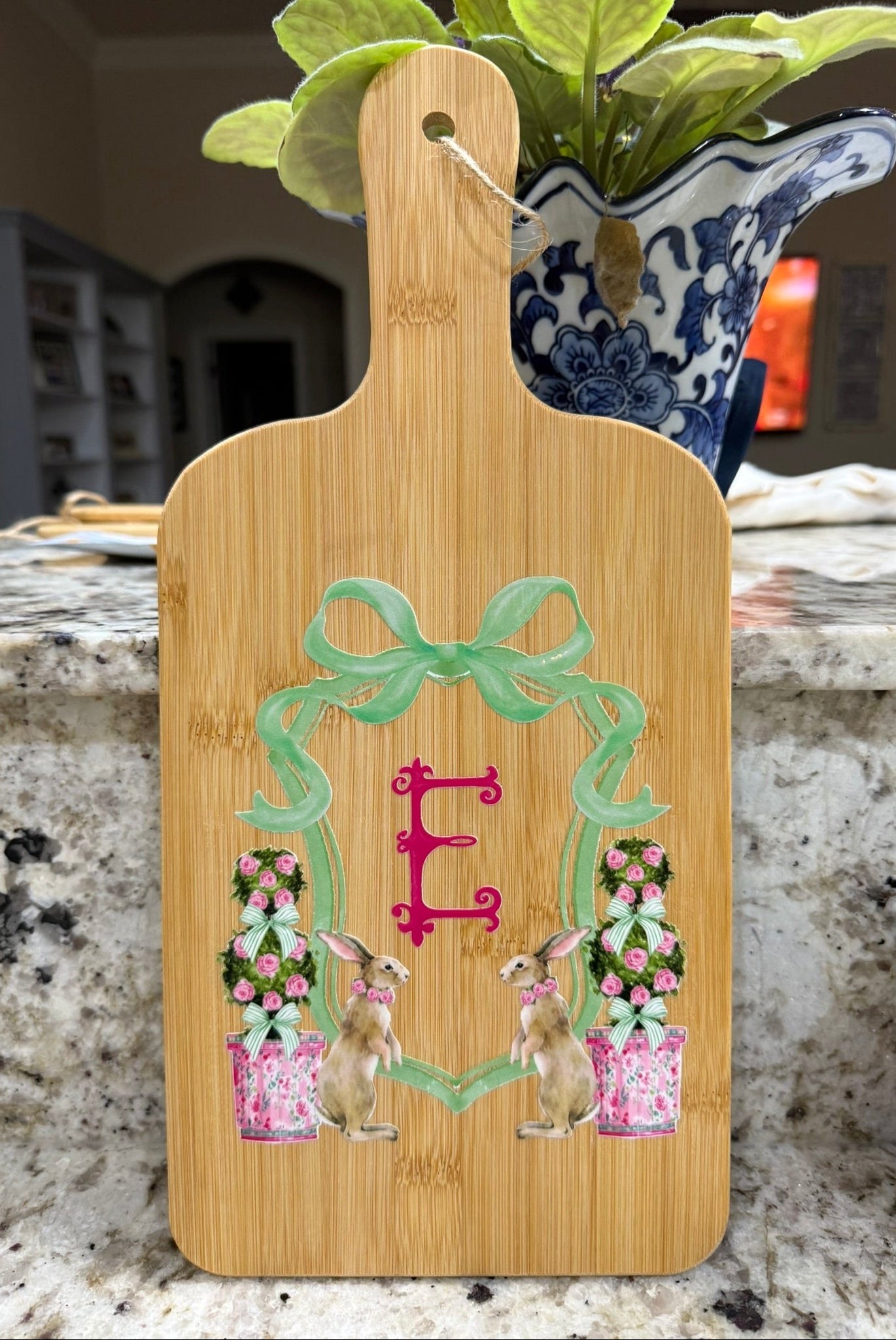 Cutting Board | Easter Bunny Theme with Initial