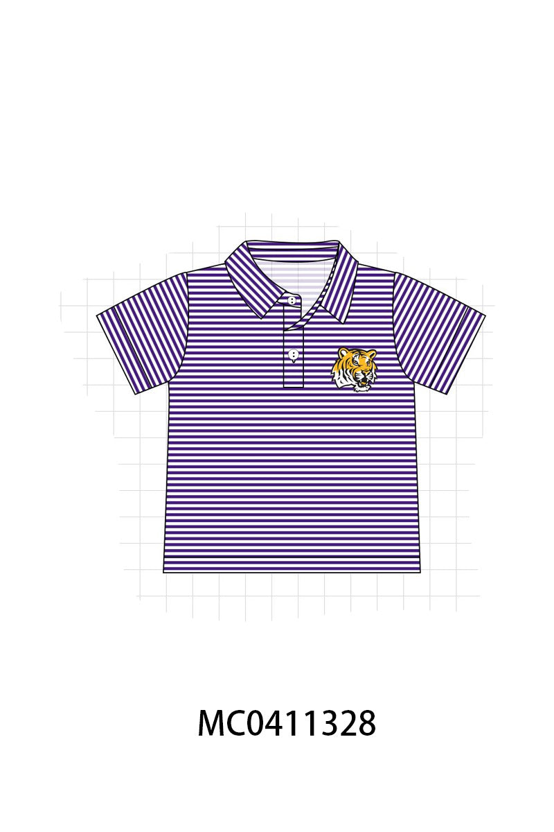 RTG | LSU Stripe Button Down Shirt