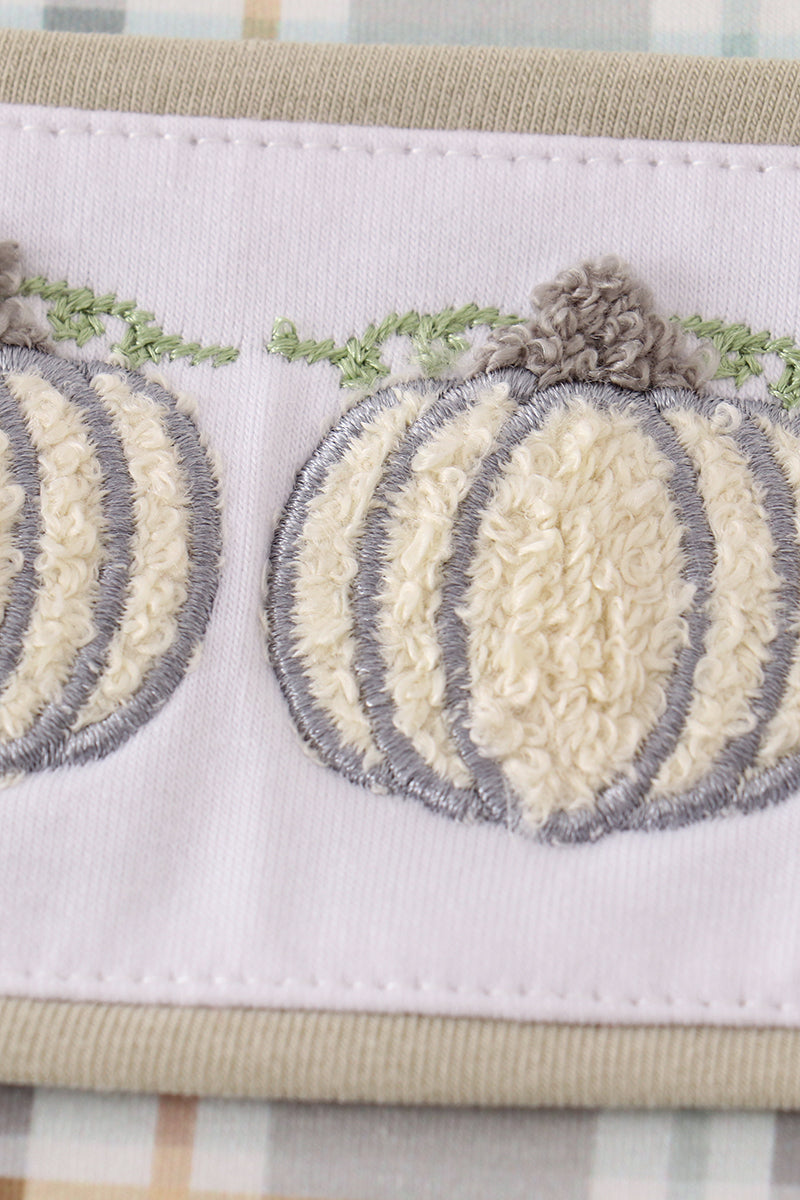 RTG | Fall Pumpkin Trio French Knot Romper