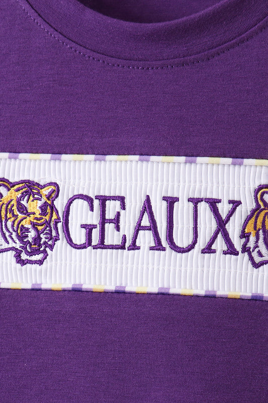 Geaux Smocked Shorts Set with Tiger