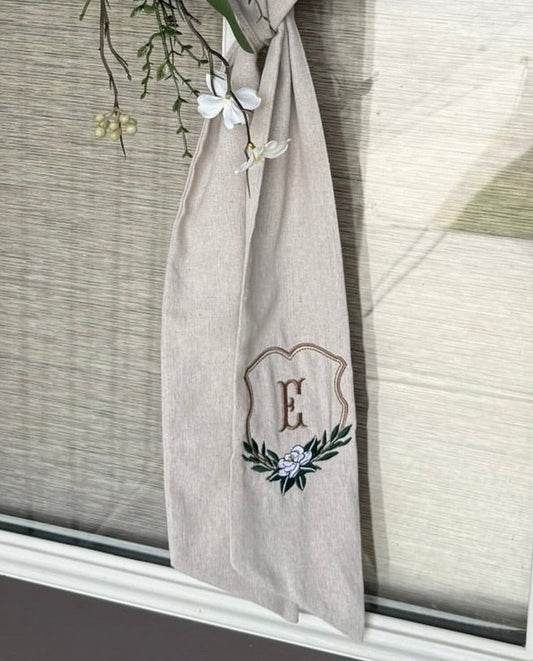 Wreath Sash | Magnolia Crest with Initial