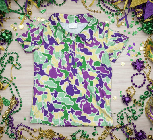 Mardi Gras Camo Shirt | Light or Dark
