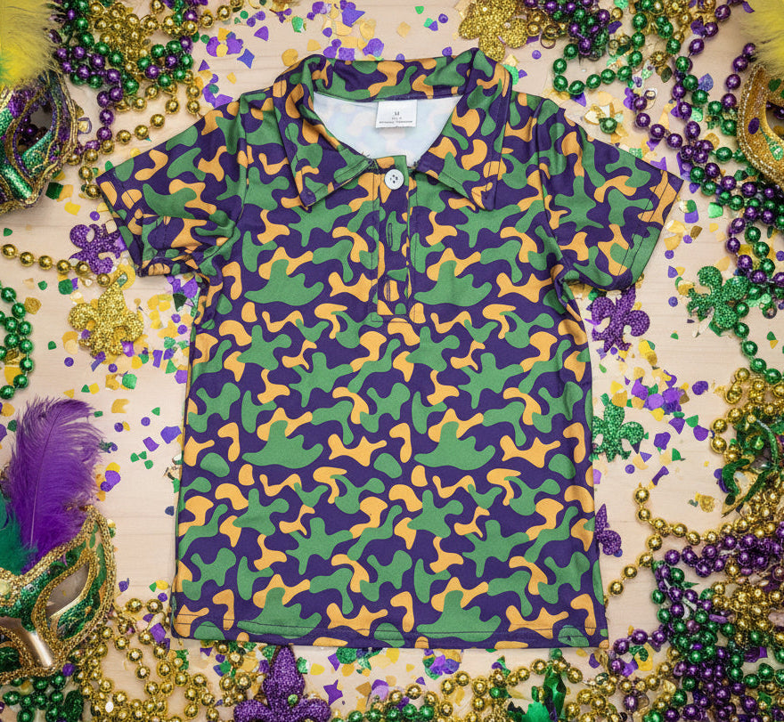 Mardi Gras Camo Shirt | Light or Dark
