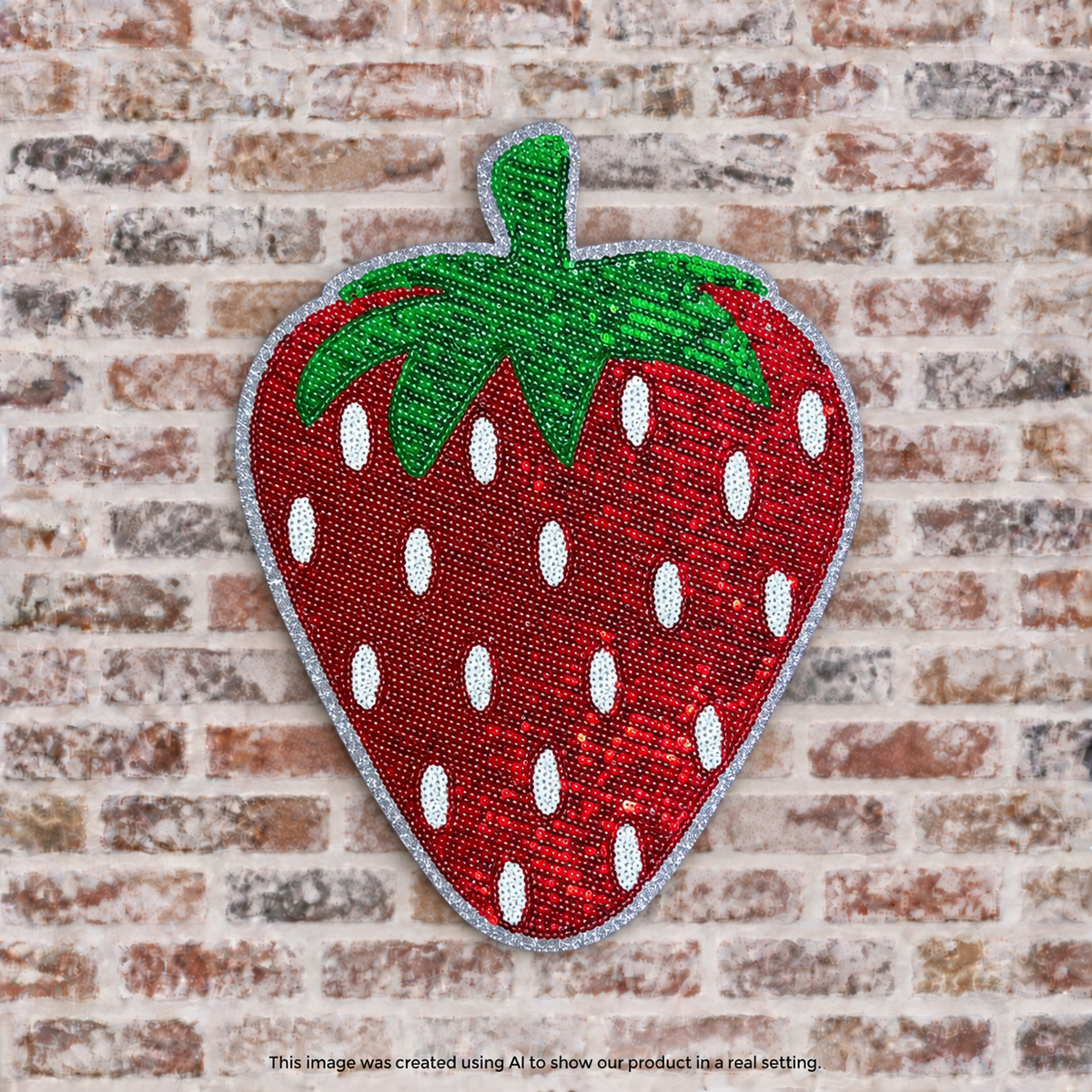 Strawberry Sequin Iron-On Patch
