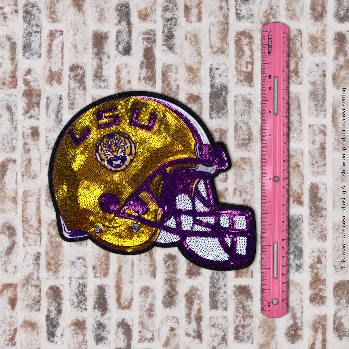 LSU helmet sequin patch