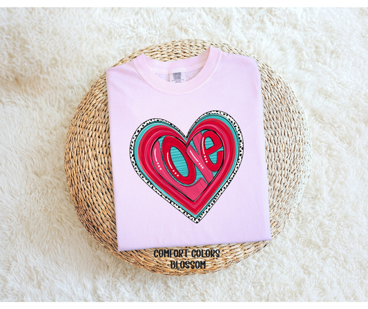 Love in a Heart with Dalmation Print Outline
