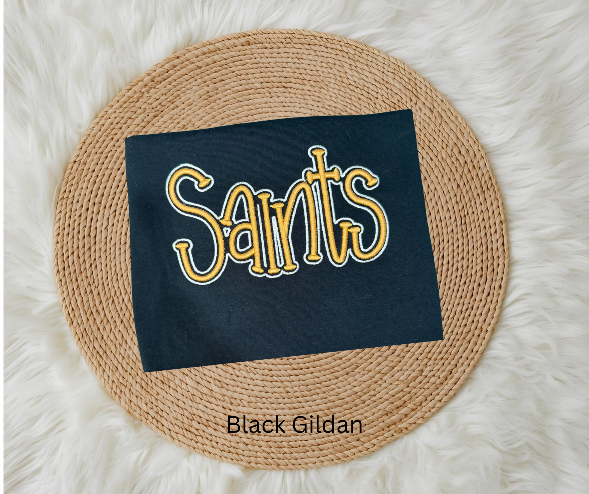 Saints Puff Embroidery with Outline Stitch