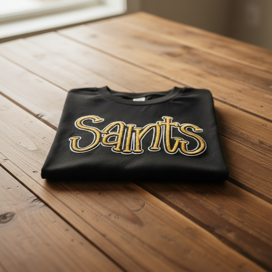 Saints Puff Embroidery with Outline Stitch