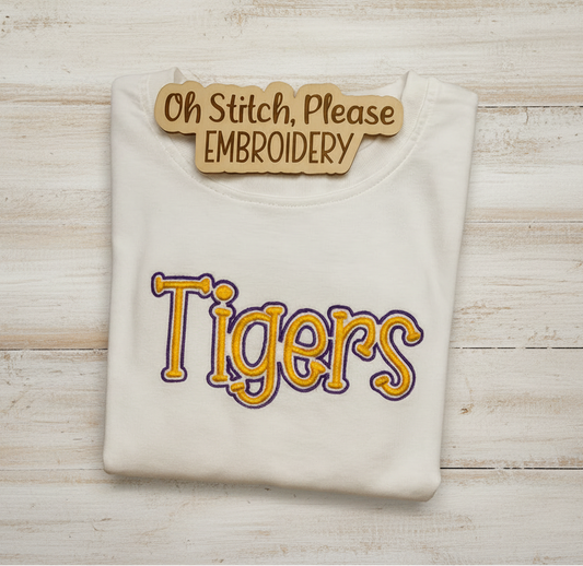 Tigers Puff Embroidery with Outline