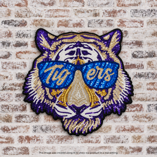 Tigers Sunglasses Sequin Patch