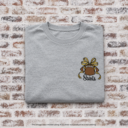 Football with Bow | Black & Gold (or change team/colors)