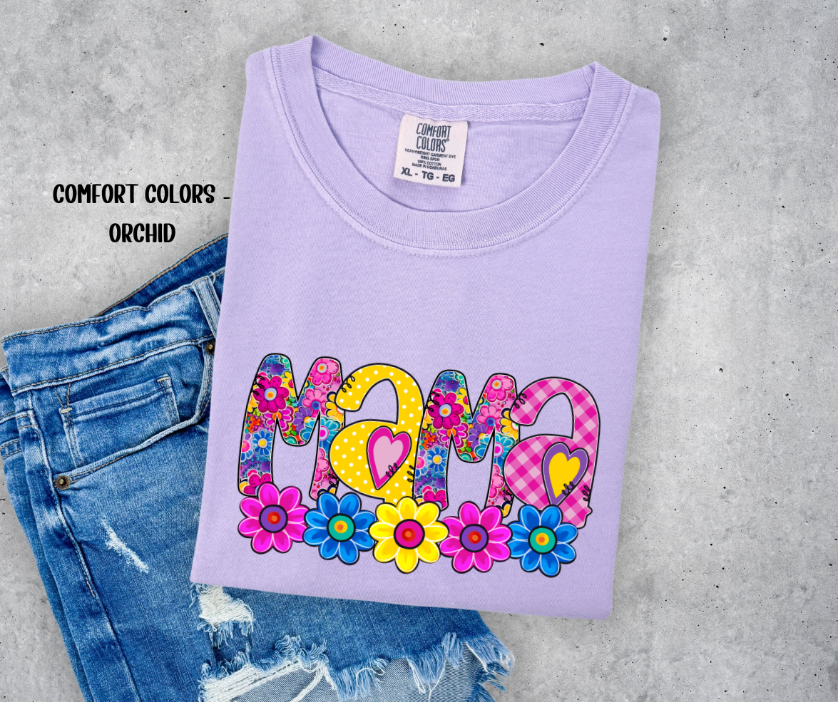Mama in a Bright Floral Design