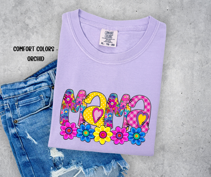Mama in a Bright Floral Design
