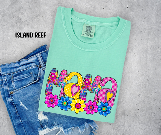 Mama in a Bright Floral Design