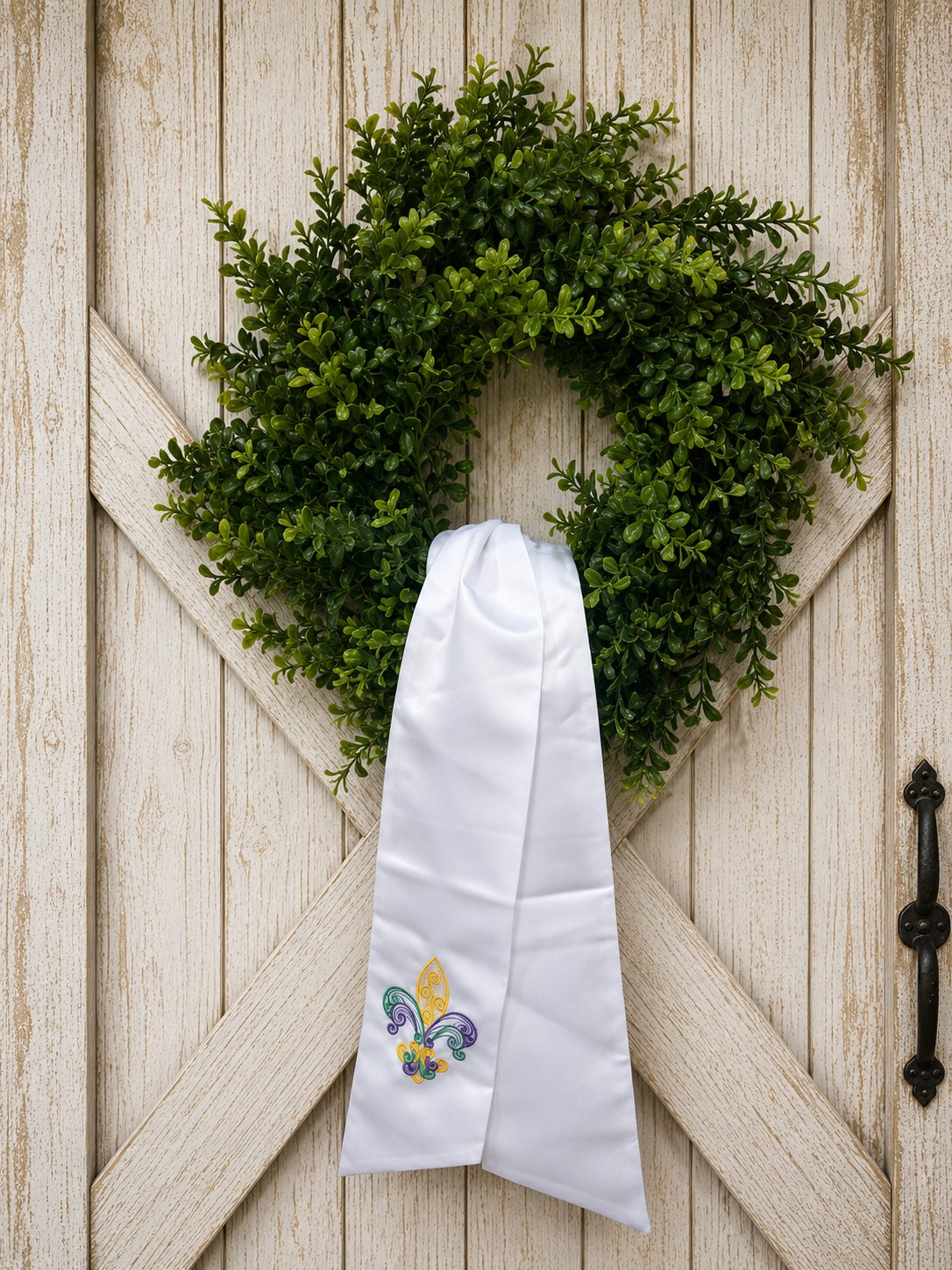 RTG | MG Wreath Sash | Fleur De Lis Lace