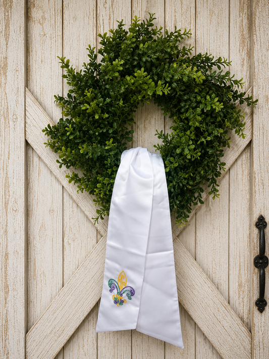 RTG | MG Wreath Sash | Fleur De Lis Lace