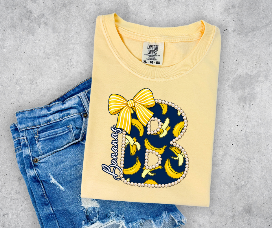 Bananas Baseball Pearl B with Bow