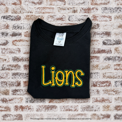 Lions T-Shirt or Sweatshirt w/3-D Puff Embroidery