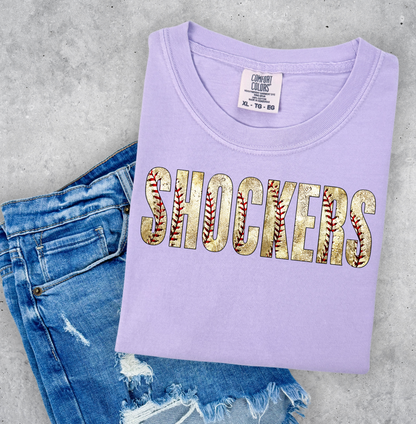 Shockers in Dirt Print w/baseball stitches