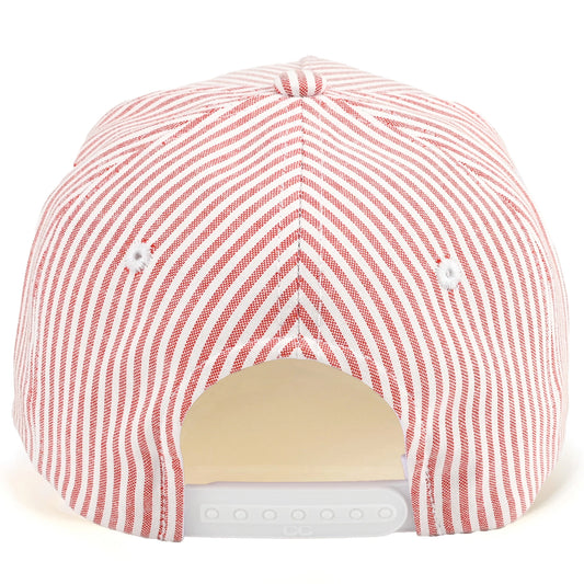 C.C All Over Stripe Pattern Two Tone Trucker Hat