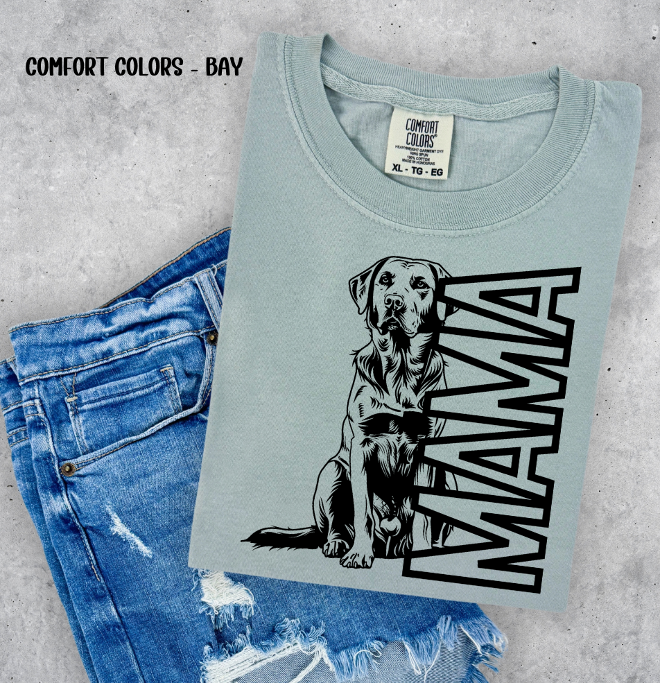 Labrador Dog Mama T-Shirt with Labrador Outline