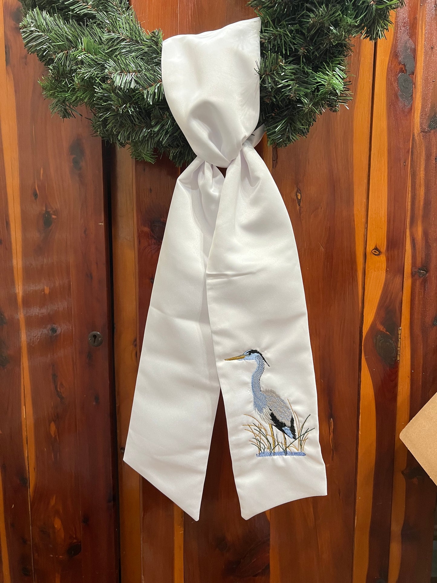 Blue Heron Wreath Sash
