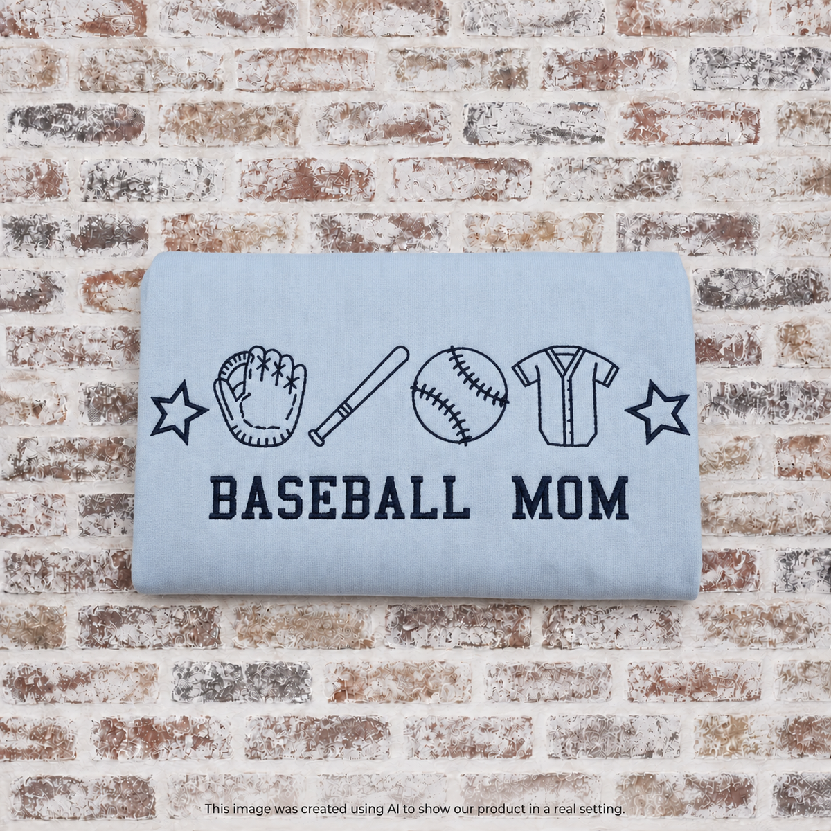 Baseball Icons (Baseball Mom) Embroidered Shirt