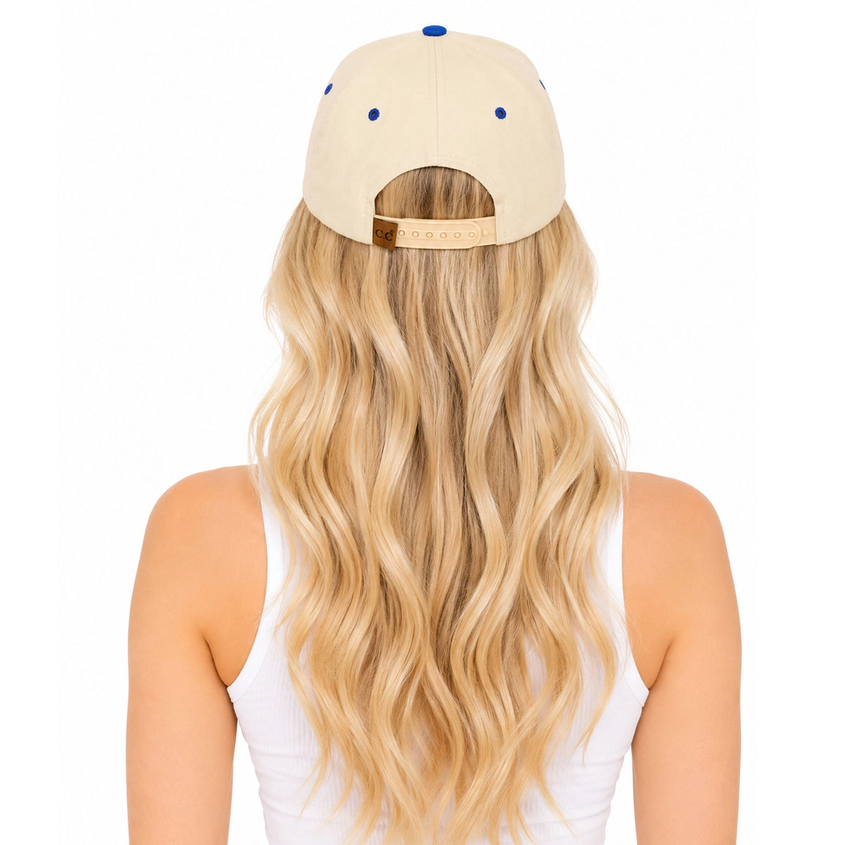 C.C Two Tone Canvas Trucker Hat Baseball Cap (Black Rim)