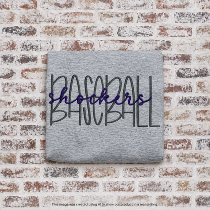Baseball Team Dual Font Embroidered