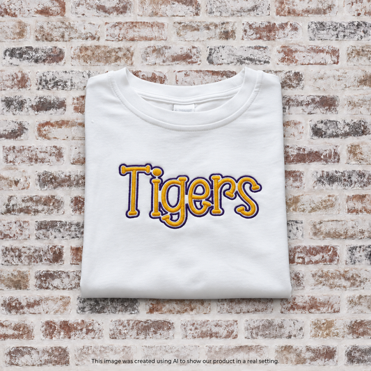 Tigers Puff Embroidery with Outline