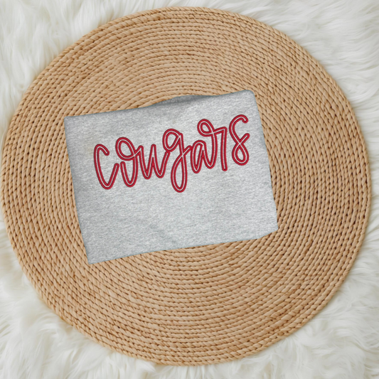 Cougars 3-D Puff Embroidery