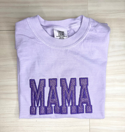 Mama | Varsity Letters with Glitter Applique