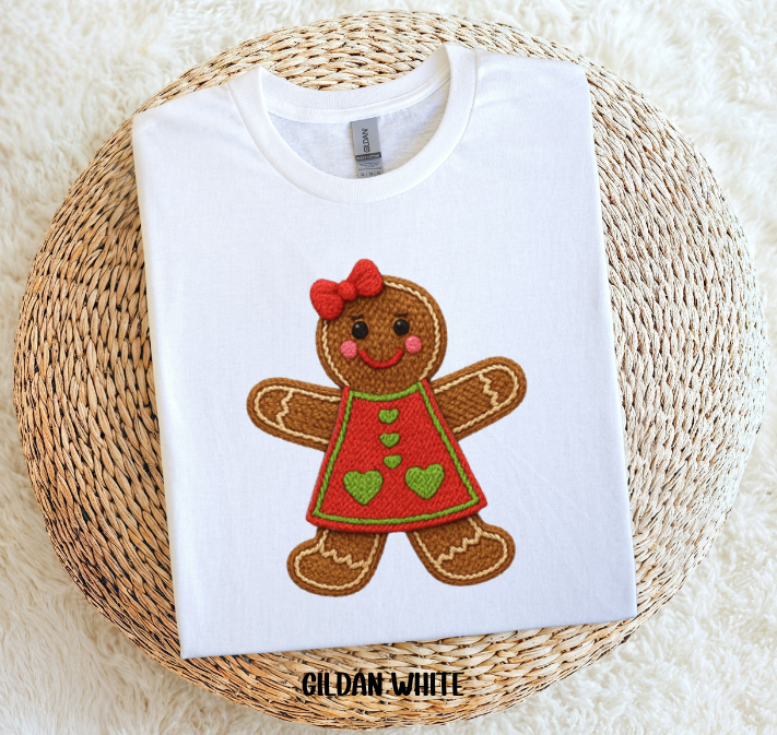 Gingerbread Girl w/Faux Yarn